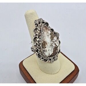 Wild Horse Jasper Sterling Silver Ring Size 7.5 Tear Drop Southwestern 19 gr NEW